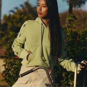 Free People Run Out Green Hoodie